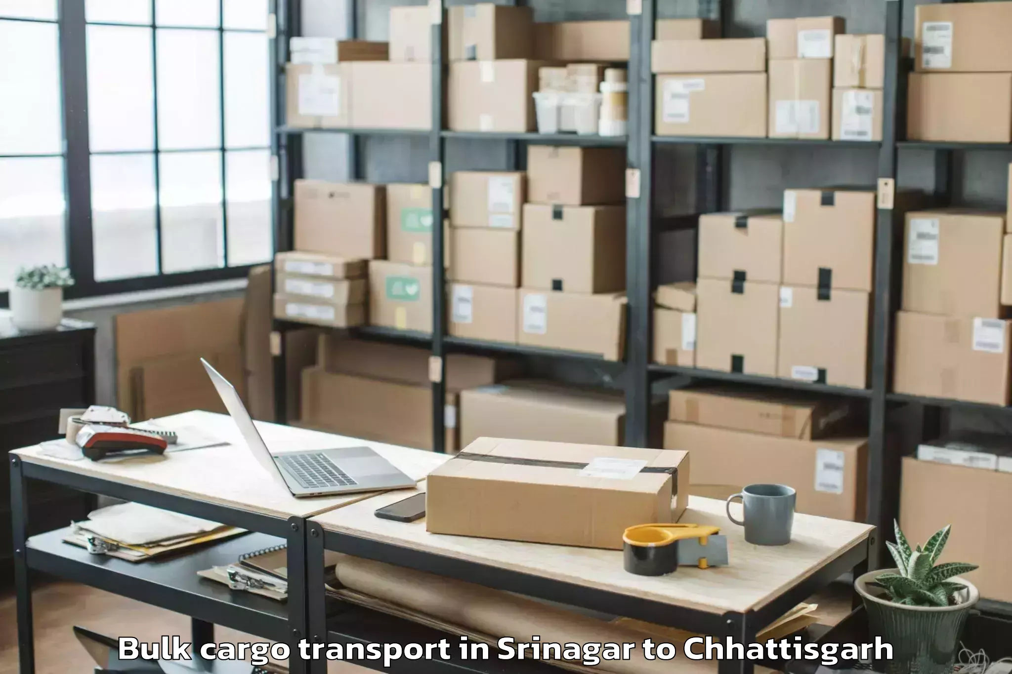 Srinagar to Raipur Bulk Cargo Transport Booking